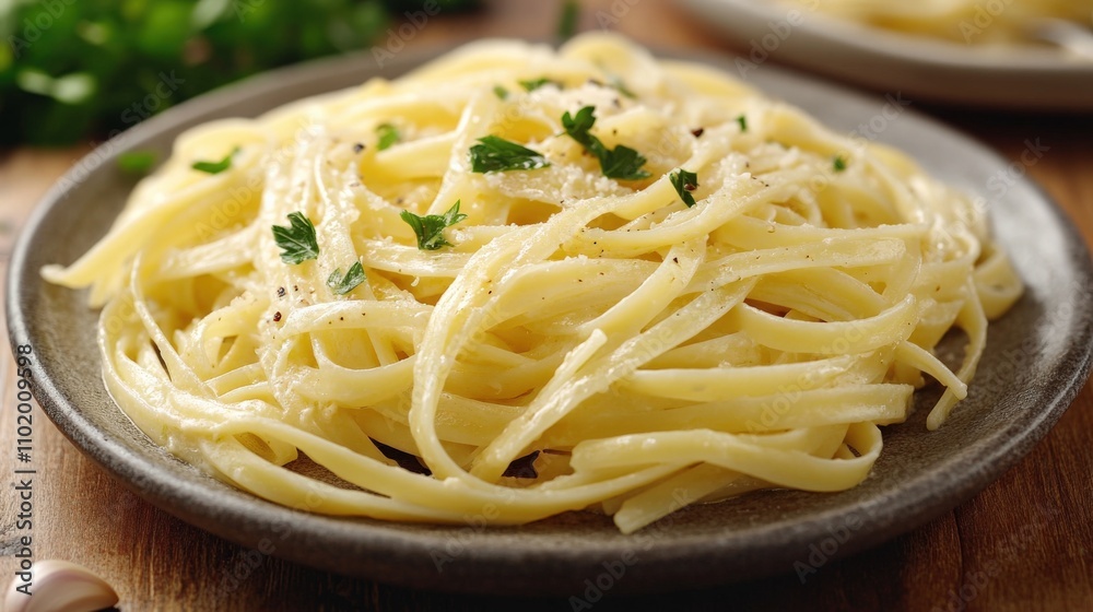 Delicious Plate of Fettuccine Alfredo Delicious Plate of Fettuccine Alfredo