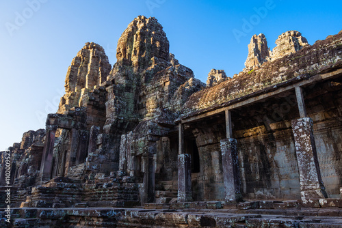 The Bayon Temple, a well-preserved 12th-century structure within the ancient city of Angkor Thom in Siem Reap, Cambodia.
