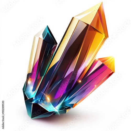 Iridescent crystal cluster ...