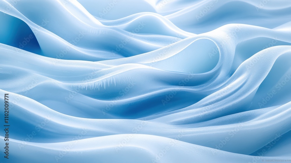 Obraz premium Gentle Turquoise Waves of Silk