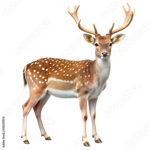 Wallpaper Mural European fallow deer isolated on white background as transparent. PNG. AI GENERATED Torontodigital.ca