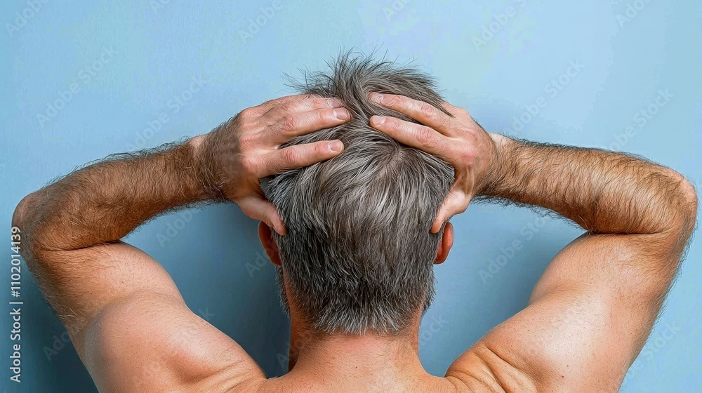 Fototapeta premium Dermatologist explaining impact of scalp infections, fungal infections causing hair thinning