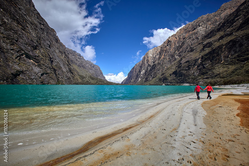 The natural environment, fresh air, and connection with the elements can enhance your yoga practice. Llanganuco Lagoon Cordillera Blanca Ancash Peru photo