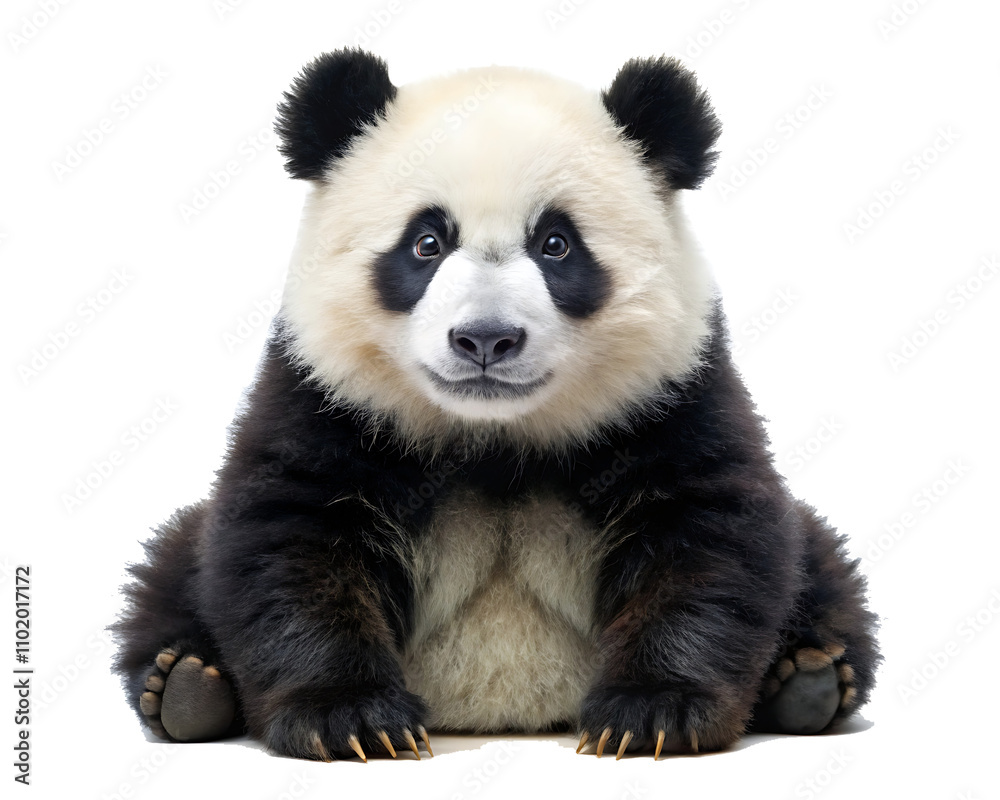 close up of a panda isolated on white background as transparent. PNG. AI GENERATED close up of a panda isolated on white background as transparent. PNG. AI GENERATED