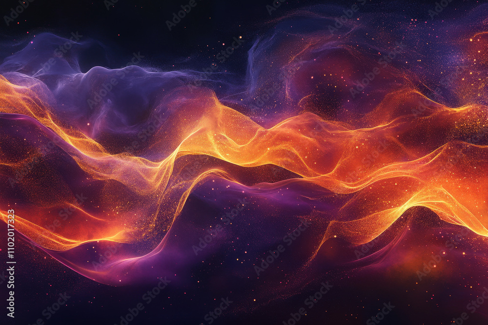 Abstract Fiery and Purple Energy Waves Abstract Fiery and Purple Energy Waves