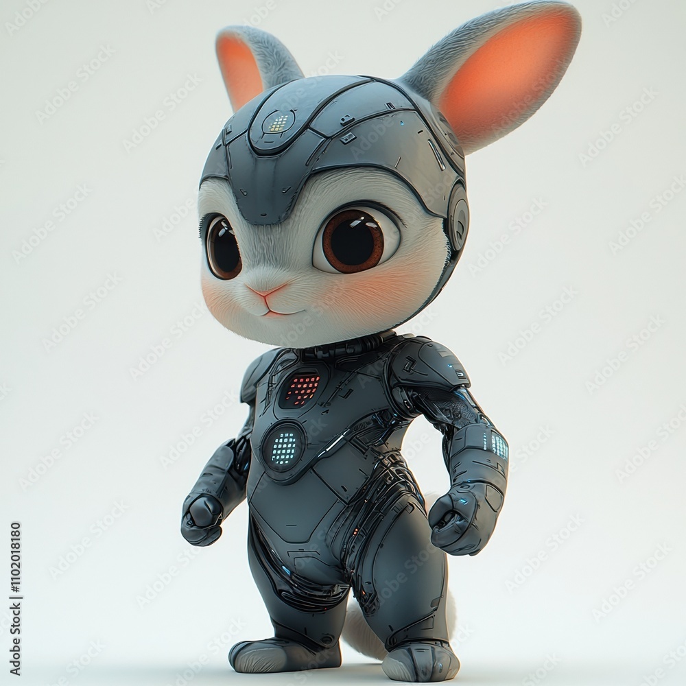Cybernetic Bunny: A cute and cuddly bunny rabbit, but with a futuristic ...
