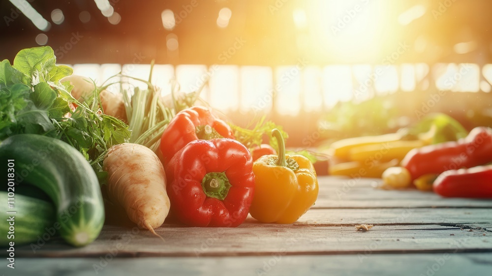 Farm to Table Concepts. Fresh vegetables on a wooden table Farm to Table Concepts. Fresh vegetables on a wooden table