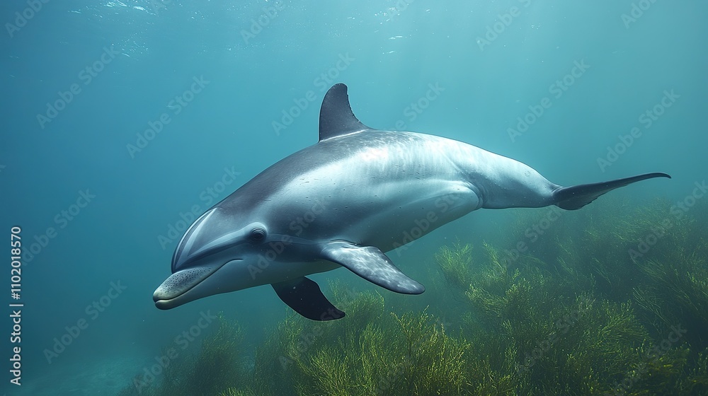 A Vaquita dolphin swimming in the Gulf of California, one of the rarest marine mammals in the world A Vaquita dolphin swimming in the Gulf of California, one of the rarest marine mammals in the world