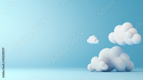 A blue background with clouds in the sky