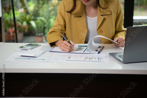 Businesswomen working account manager project work.new startup in Office