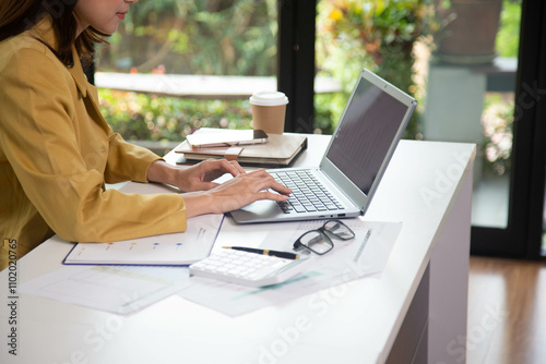 Businesswomen working account manager project work.new startup in Office