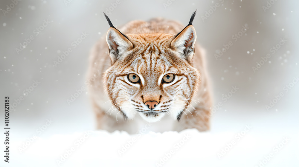 Lynx in a Snowy Forest – A Majestic Wildcat Stealthily Moving Through a Wintery Woodland Landscape Lynx in a Snowy Forest – A Majestic Wildcat Stealthily Moving Through a Wintery Woodland Landscape