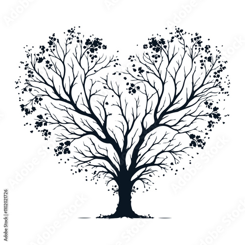 The Heart of Nature Silhouette Tree Design