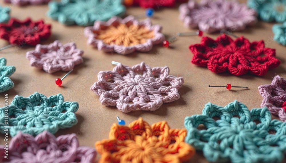 Close-Up Crochet Designs in Varied Colors Close-Up Crochet Designs in Varied Colors