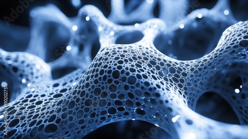 A close-up porous circular ...