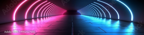 A holographic effect featuring circular digital portals illuminated by blue neon light. Futuristic podiums and teleport platforms with glowing sparkles  set against a black background.