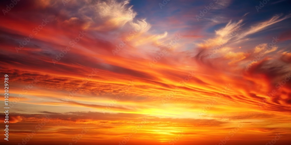 Fototapeta premium Tranquil background of red and orange gradient sky , serene, peaceful, tranquil, relaxing, calm, sky, sunset, dusk, gradient