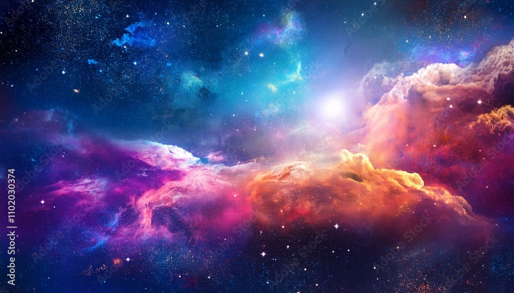 Fototapeta premium Vibrant Cosmos: Captivating Colorful Abstract Background, Perfect for Your Space