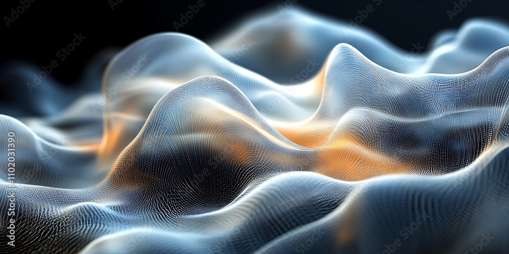 Obraz premium In a vivid digital landscape, organic structures grow and evolve, glowing energy merging with abstract technology in a captivating visual experience. 