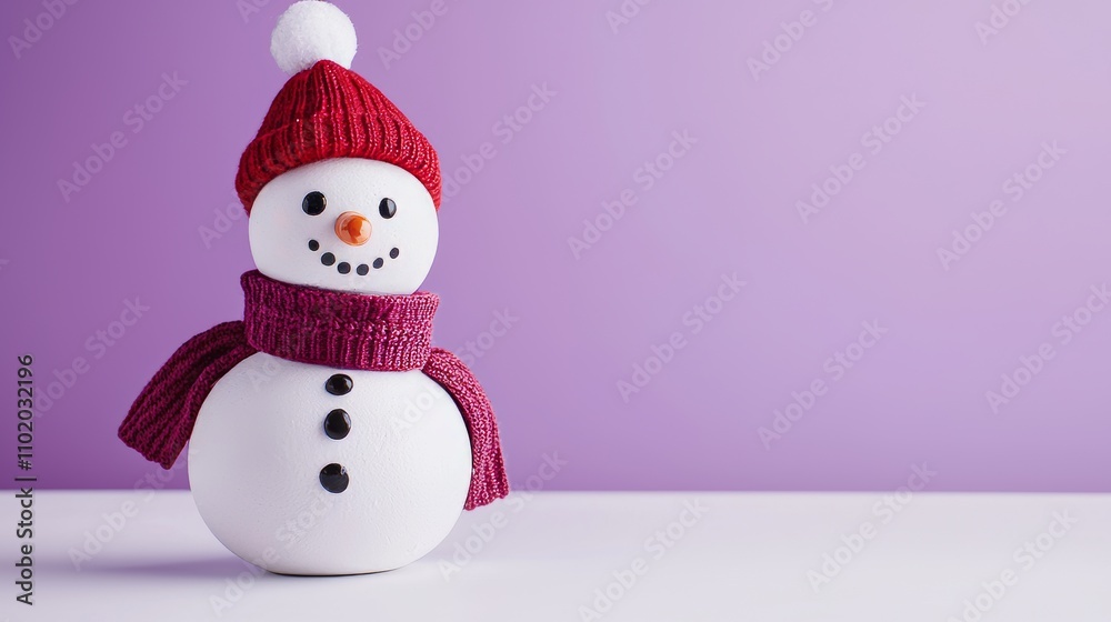 An illustration of a snowman adorned with a red hat and scarf in a snowy scene during the festive winter season. An illustration of a snowman adorned with a red hat and scarf in a snowy scene during the festive winter season.