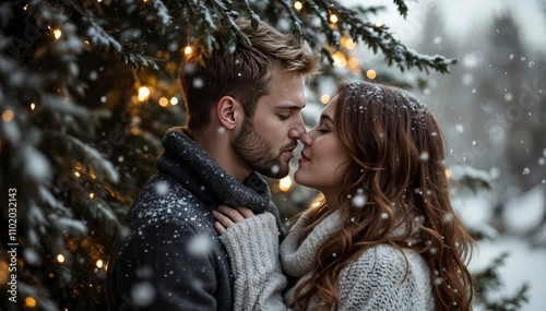 couple in winter park