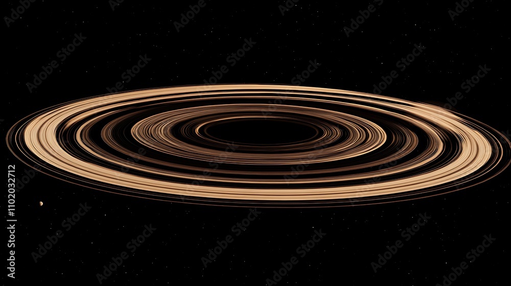 Obraz premium Planetary Rings Encircle Dark Space Celestial Body