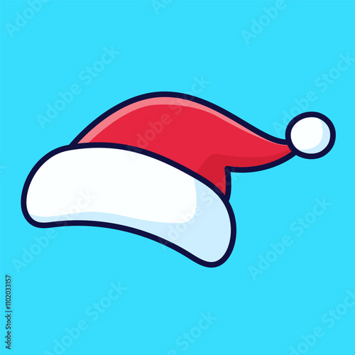 Santa hat. Vector cartoon illustration