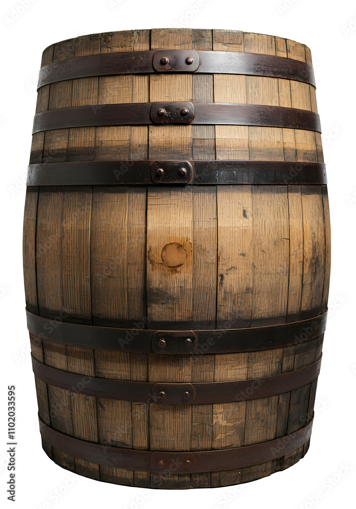 Obraz premium Dirty Wooden Barrel, Wood & Dirt, Isolated Transparent Png Graphic Resouce 