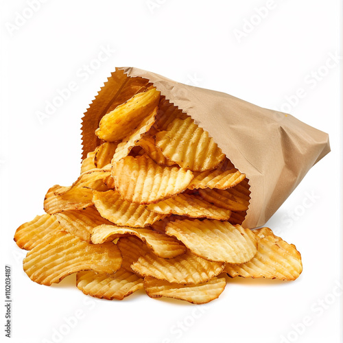 Top View of a Bag of Classic Potato Chips photo