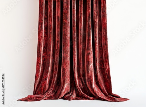 Wallpaper Mural The 3D rendering features red fabric theatre curtains positioned against a plain white background. Torontodigital.ca