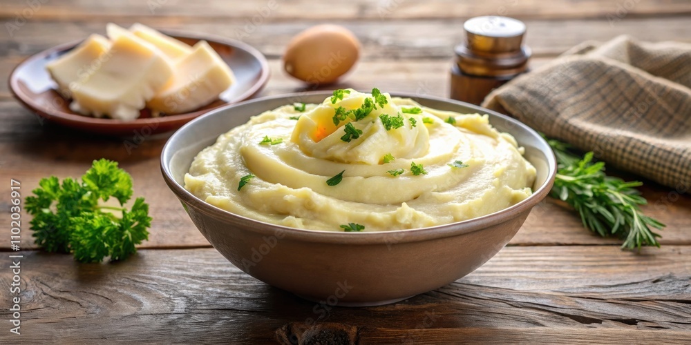 Creamy mashed potatoes with a pat of butter on top, comfort food, side dish, homemade, delicious, creamy Creamy mashed potatoes with a pat of butter on top, comfort food, side dish, homemade, delicious, creamy