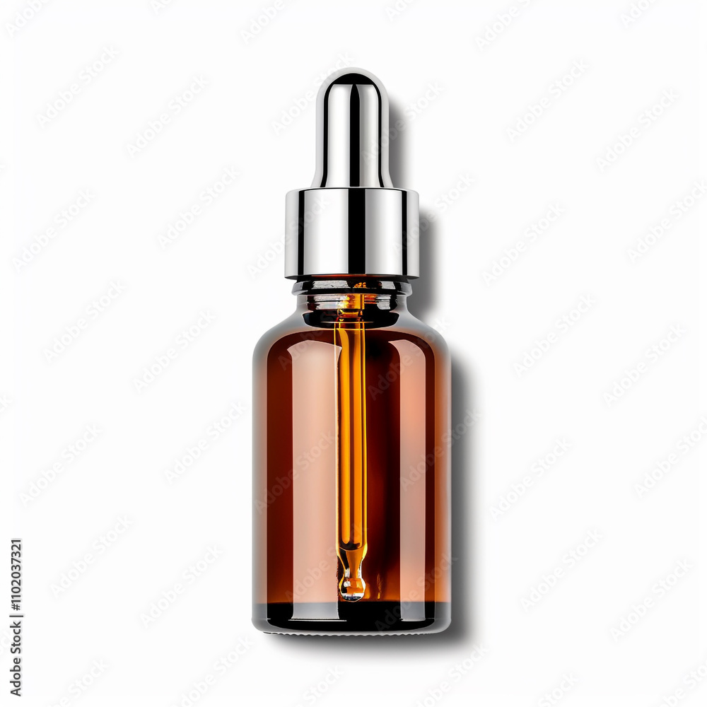 Top View of Facial Serum Bottle with Dropper Top View of Facial Serum Bottle with Dropper