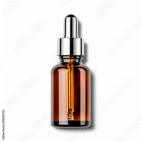 Top View of Facial Serum Bottle with Dropper