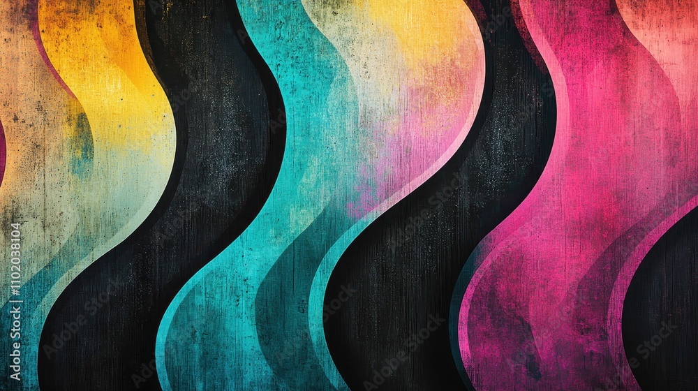 Dynamic glowing effects and crisp vector lines create a fluid retro backdrop Dynamic glowing effects and crisp vector lines create a fluid retro backdrop