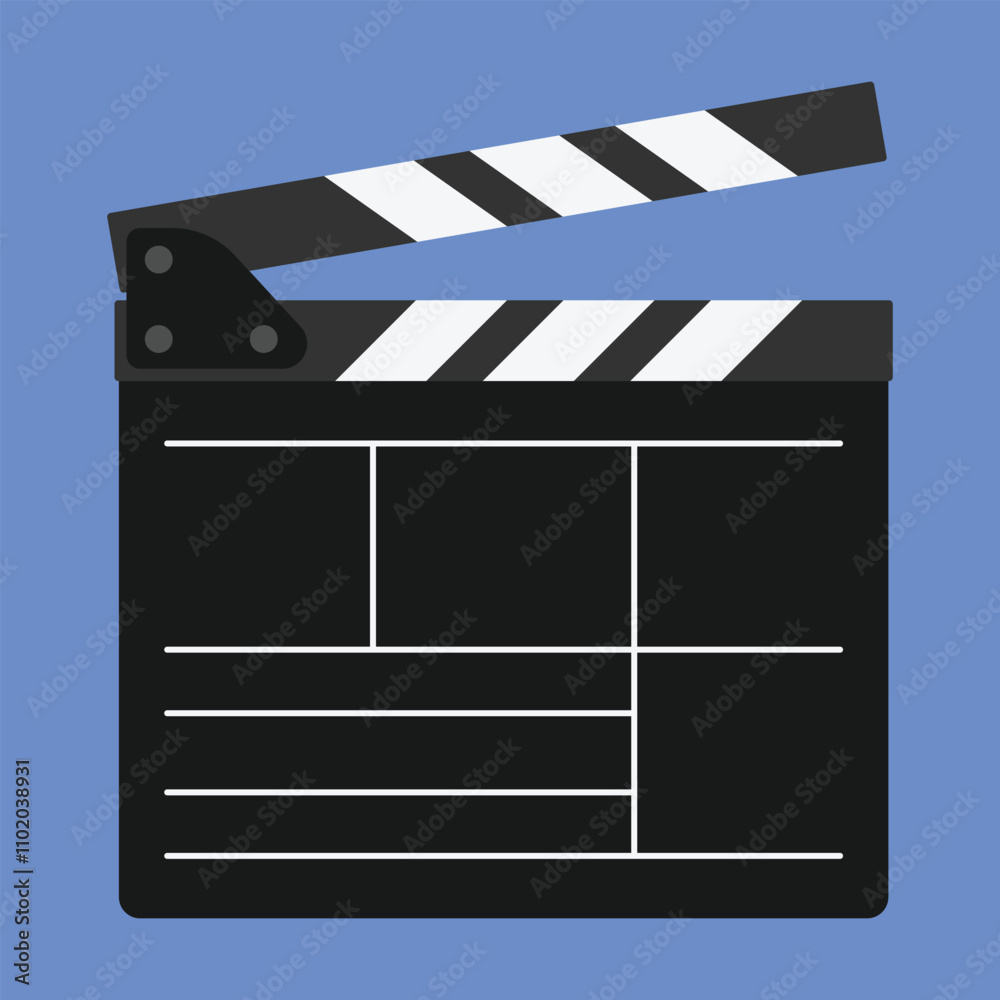Fototapeta premium Filmmaker's clapboard vector icon. Hollywood Film clapperboard illustration. film movie chalk clap board