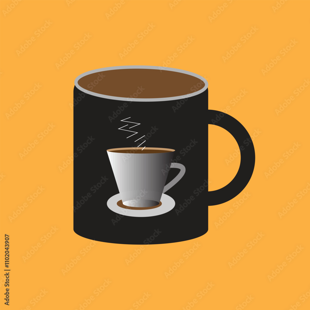 Obraz premium Black coffee mug