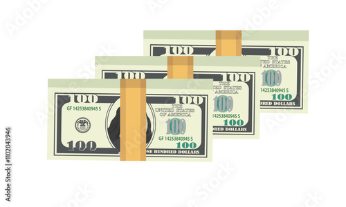 unopened bundles of hundred dollar bills