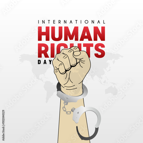 International Human Rights Day. 10 December, handcuffed