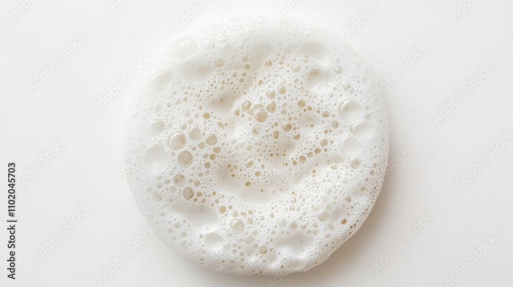 Foam bubble from soap or shampoo for washing isolated on white background from above Foam bubble from soap or shampoo for washing isolated on white background from above