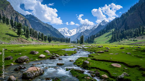 beautiful mountains landscape kashmir state india