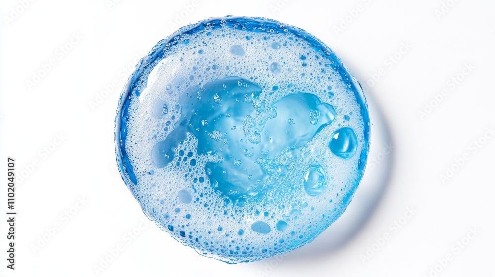 Foam bubble from soap or shampoo for washing isolated on white background from above Foam bubble from soap or shampoo for washing isolated on white background from above