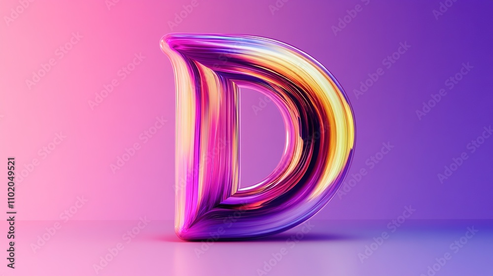 Abstract shape of the letter D Abstract shape of the letter D