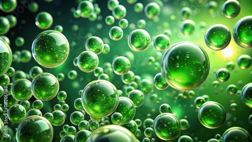 Green bubbles representing the concept of green hydrogen