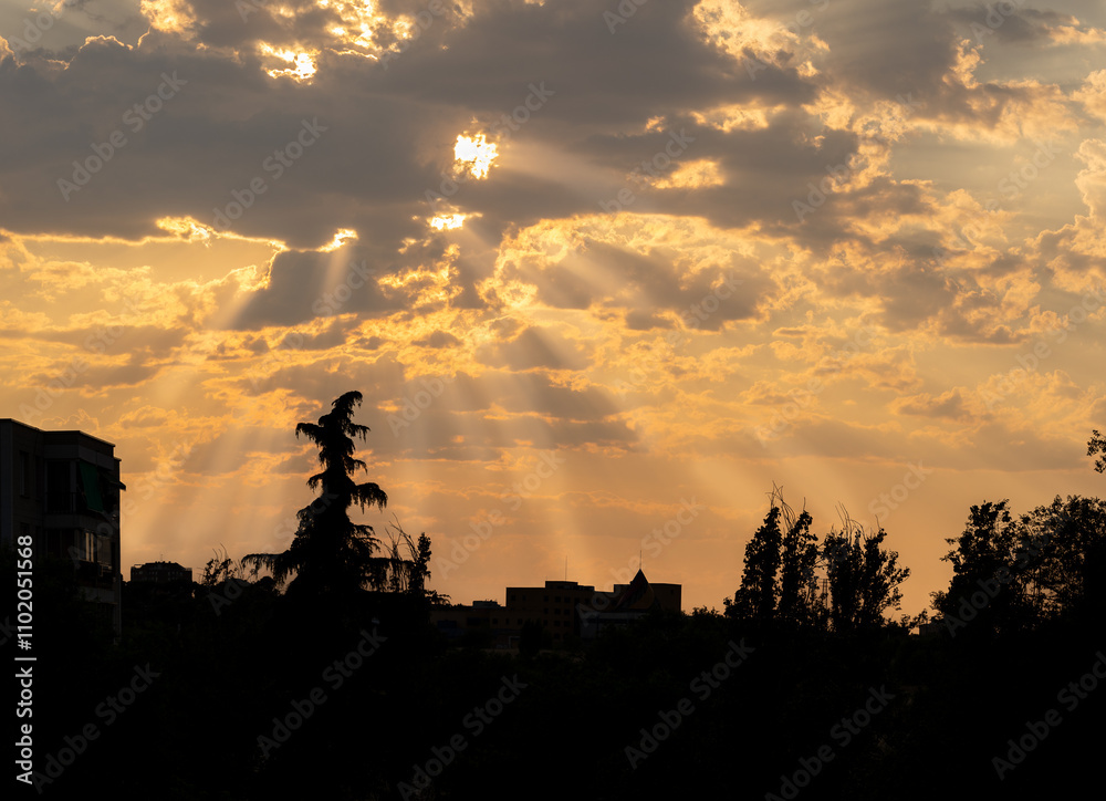 Sunset in the Carabanchel district of Madrid Sunset in the Carabanchel district of Madrid