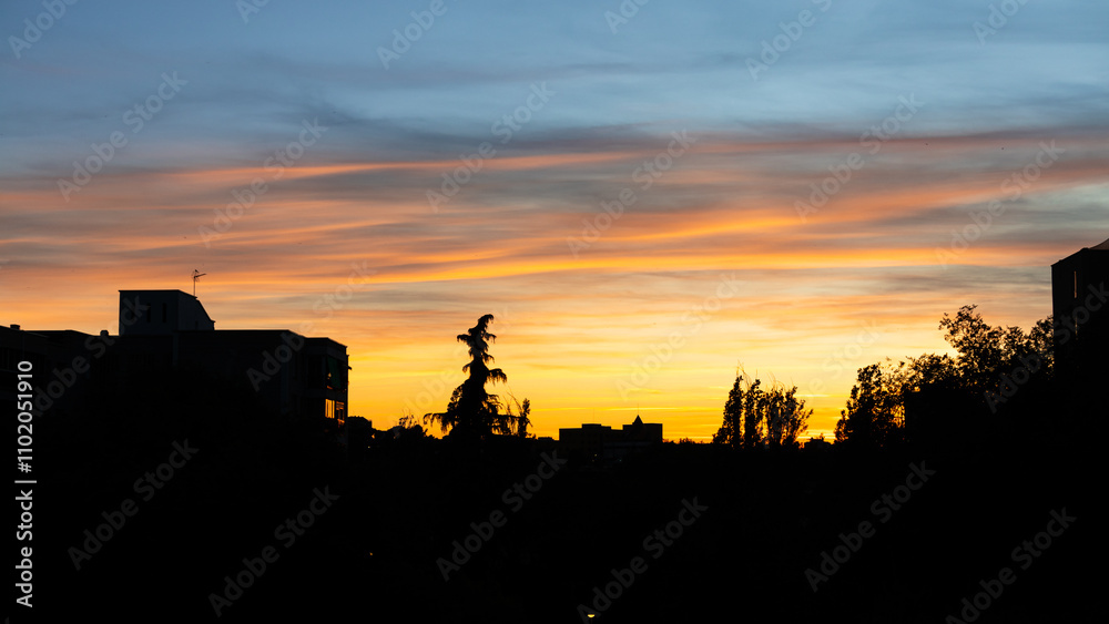 Sunset in the Carabanchel district of Madrid Sunset in the Carabanchel district of Madrid