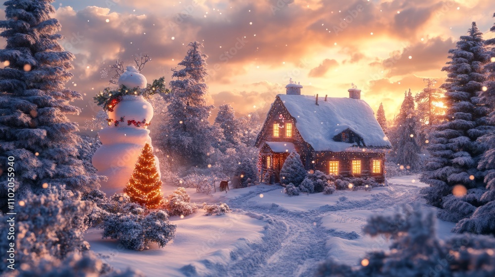 Fototapeta premium christmas greeting card hyper realistic 