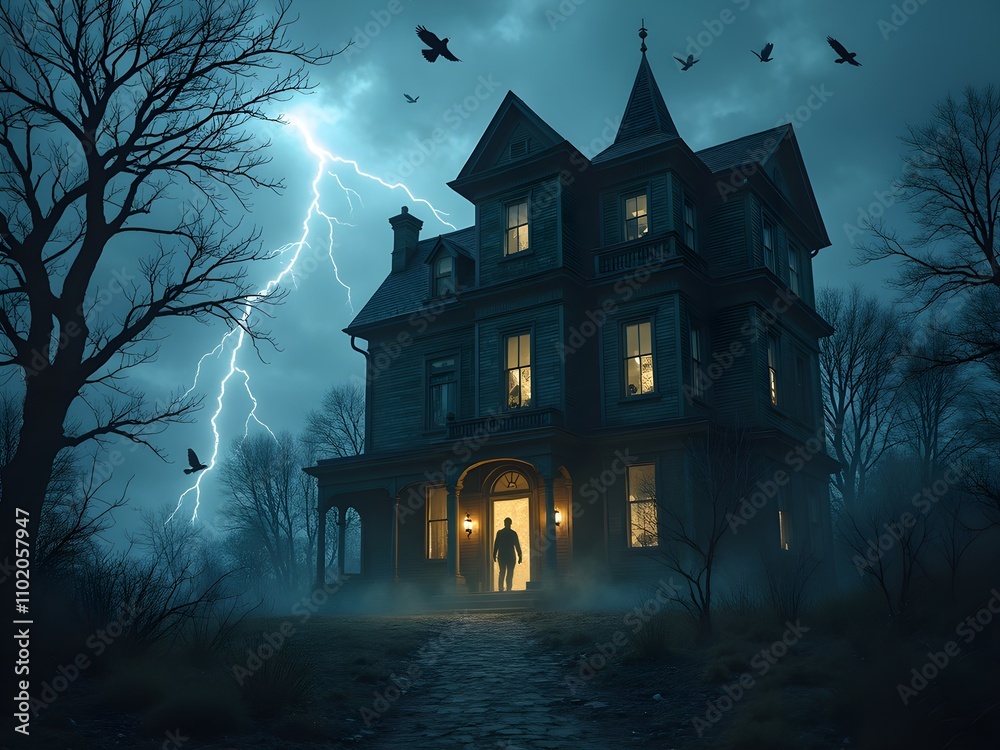 mansion in the night mansion in the night