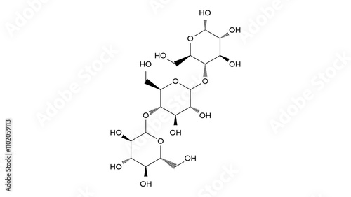 Принти на полотні dextrin molecule, structural chemical formula, ball-and-stick model, isolated im