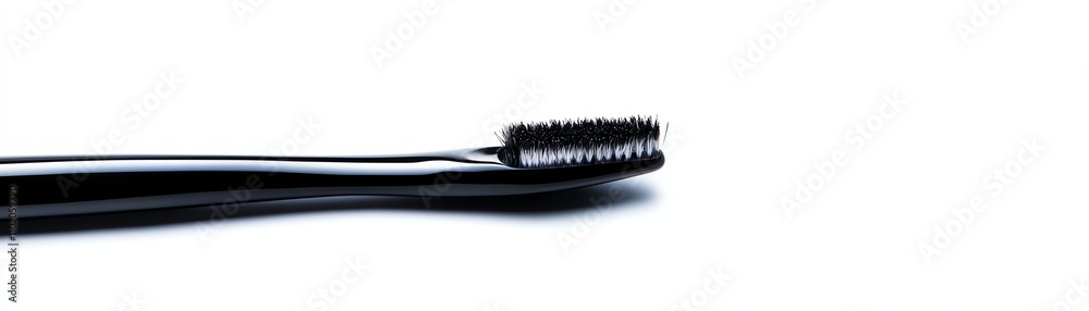 Black toothbrush on white isolate background Black toothbrush on white isolate background