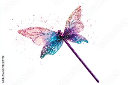 Wallpaper Mural A stunning butterfly wand in vibrant colors. This enchanting design captures glitter and magic. Perfect for crafts or decorations. Generative AI. Torontodigital.ca